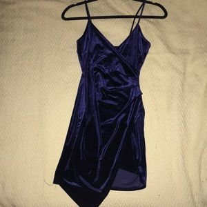 Navy blue velvet dress